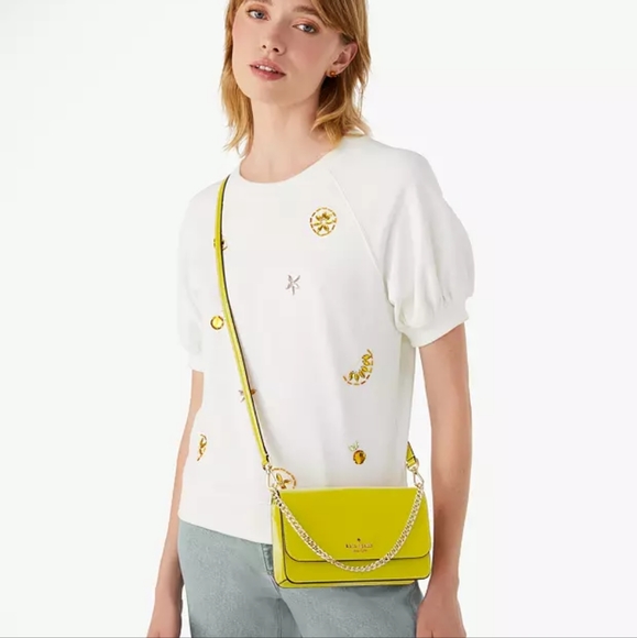 Kate spade small flap crossbody - yellow (lime slice) - Picture 3 of 5
